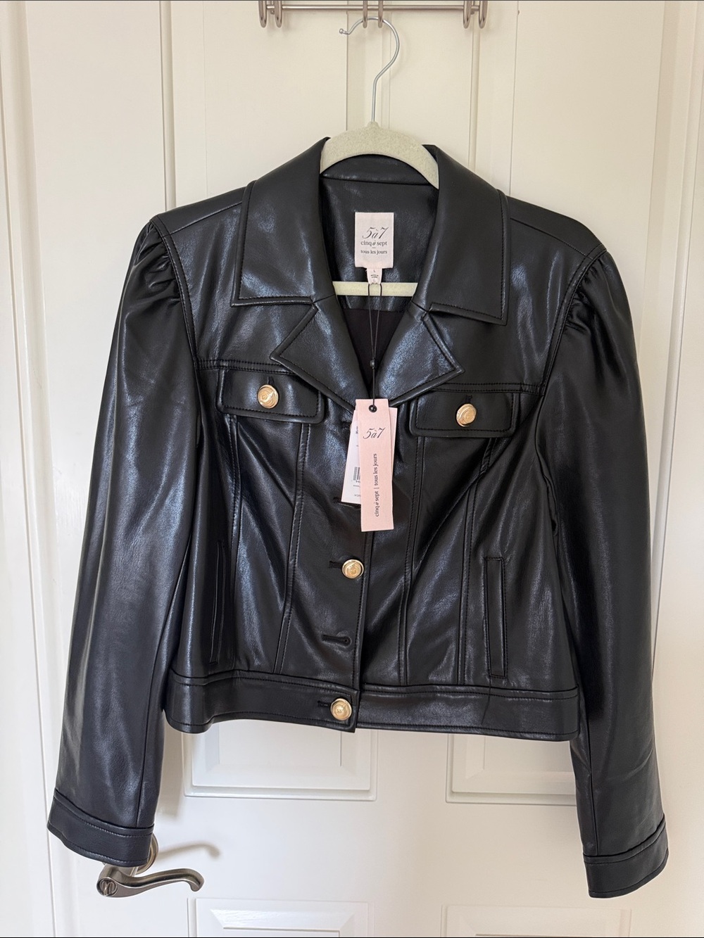 cinq a sept Black Vegan Leather Deryn Jacket